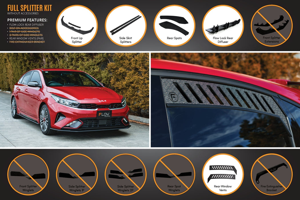 Cerato GT Hatch Facelift Full Lip Splitter Set-Flow Designs
