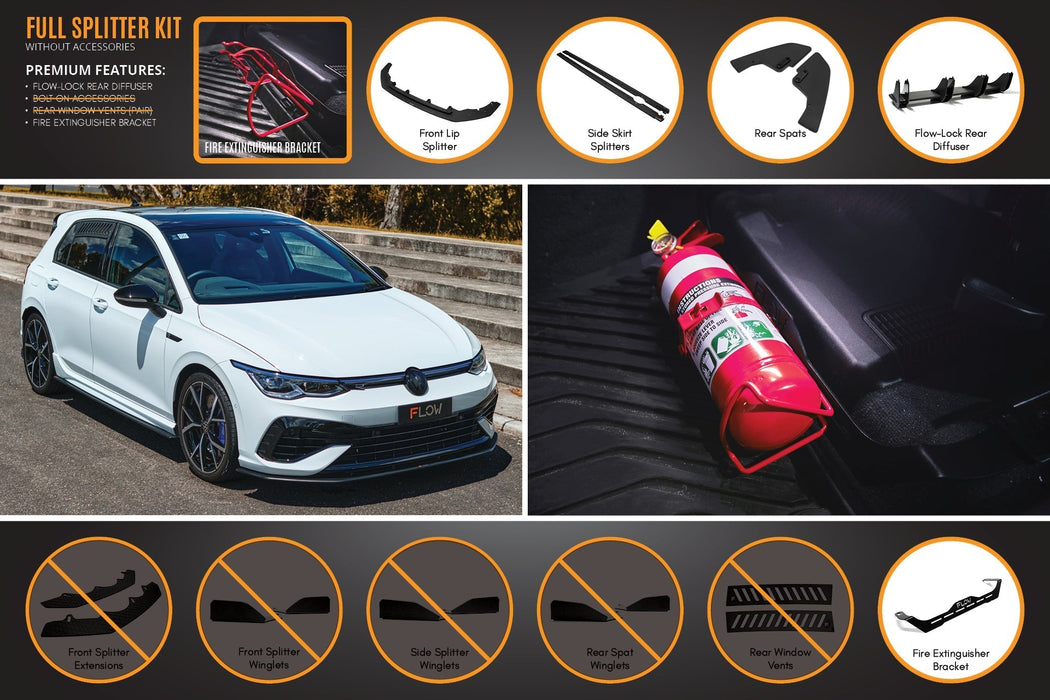 MK8 Golf R Full Lip Splitter Set-Flow Designs