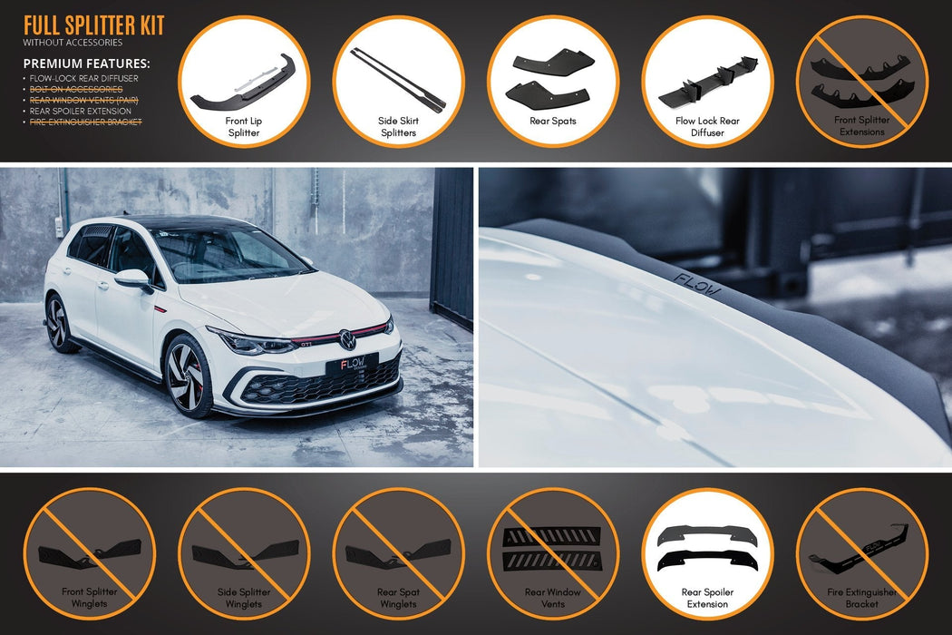 MK8 Golf GTI Full Lip Splitter Set-Flow Designs