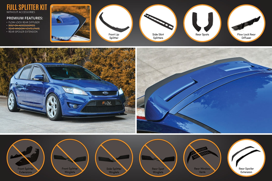 XR5 Focus Turbo V3 Full Lip Splitter Set-Flow Designs