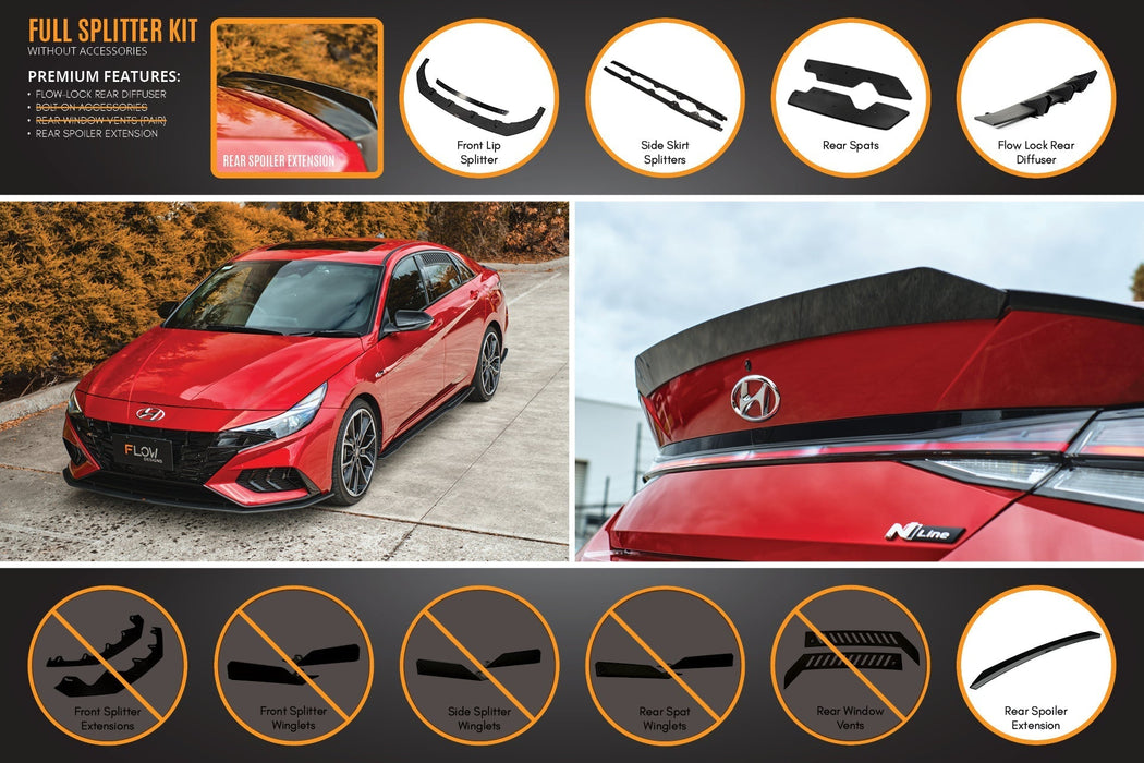 CN7 i30 N Line Sedan 2020 - 2022 Full Lip Splitter Set-Flow Designs