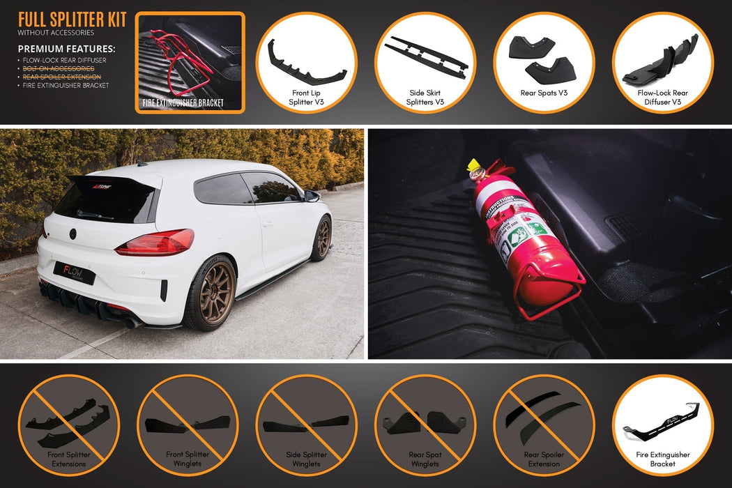 Scirocco R FL V3 Full Lip Splitter Set-Flow Designs