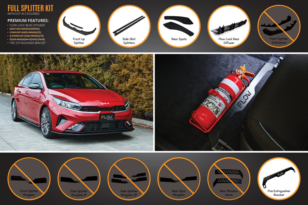 Cerato GT Hatch Facelift Full Lip Splitter Set-Flow Designs