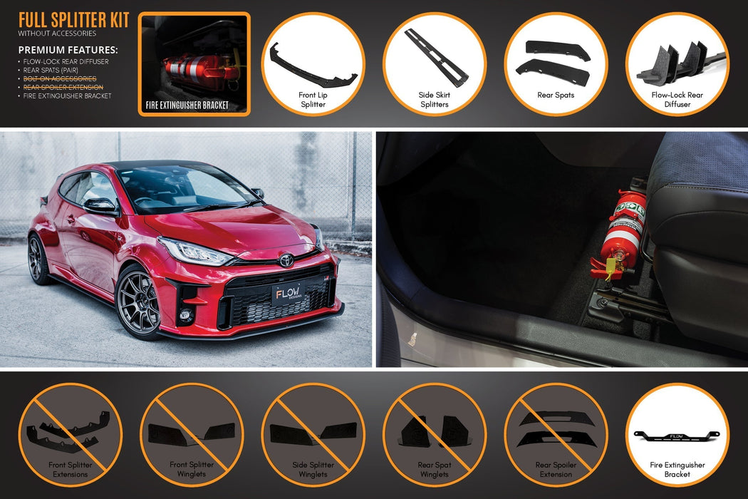Yaris GR Full Lip Splitter Kit With Rear Diffuser-Flow Designs