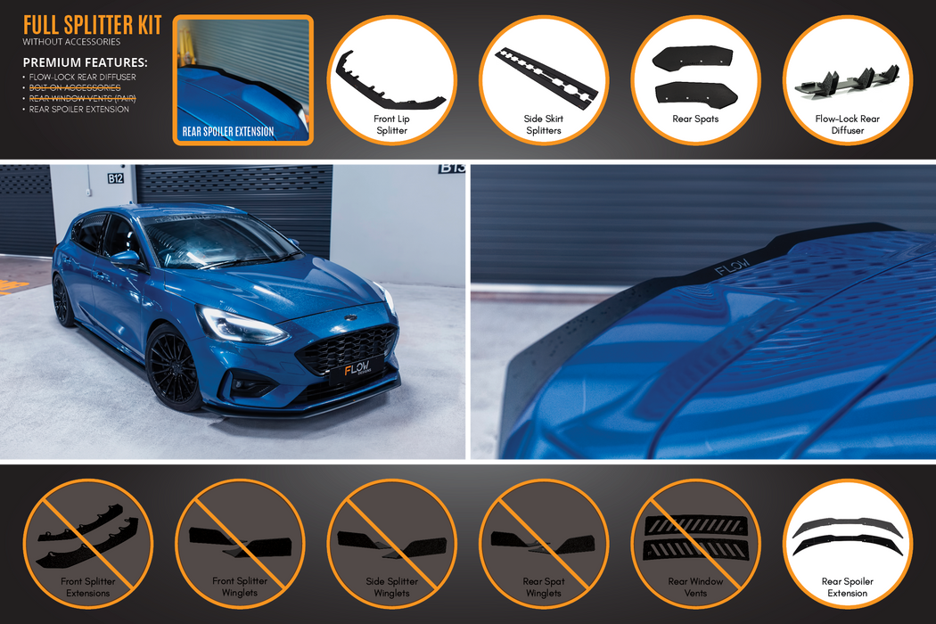 MK4 Focus ST-Line Full Lip Splitter Set-Flow Designs