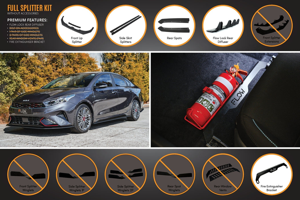 Cerato GT Sedan FL Full Lip Splitter Set-Flow Designs