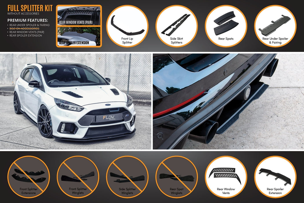 MK3 Focus RS Full Lip Splitter Set-Flow Designs