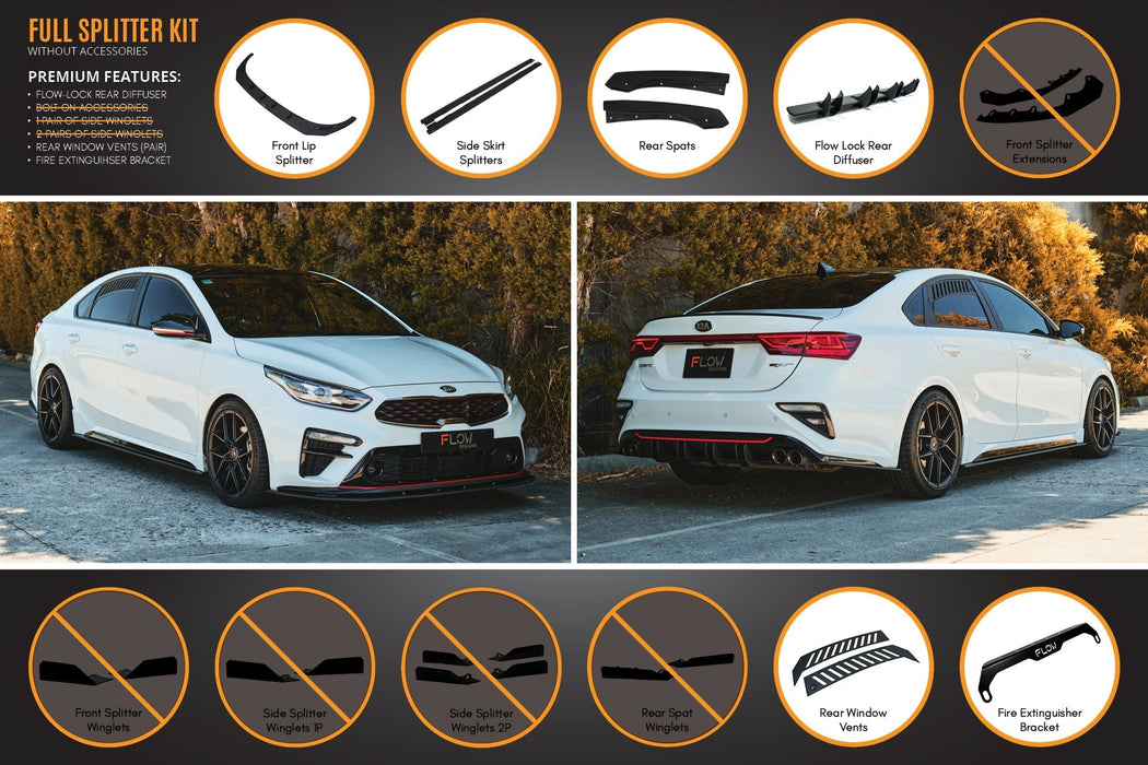 Cerato GT Sedan PFL Full Lip Splitter Set-Flow Designs