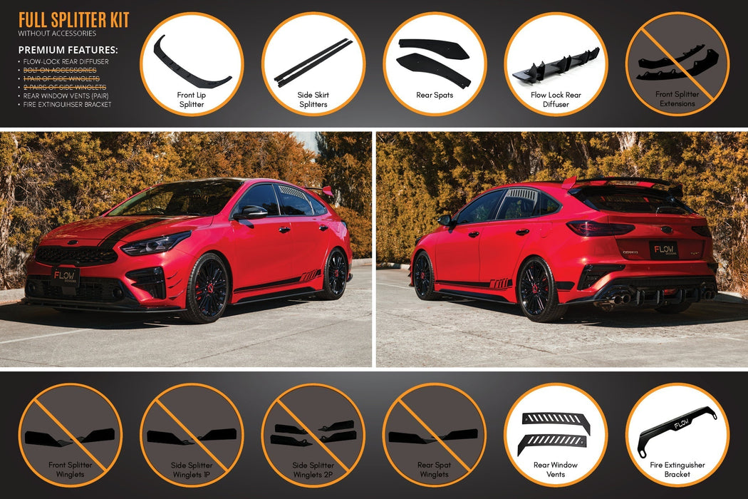 Cerato GT Hatch PFL Full Lip Splitter Set-Flow Designs