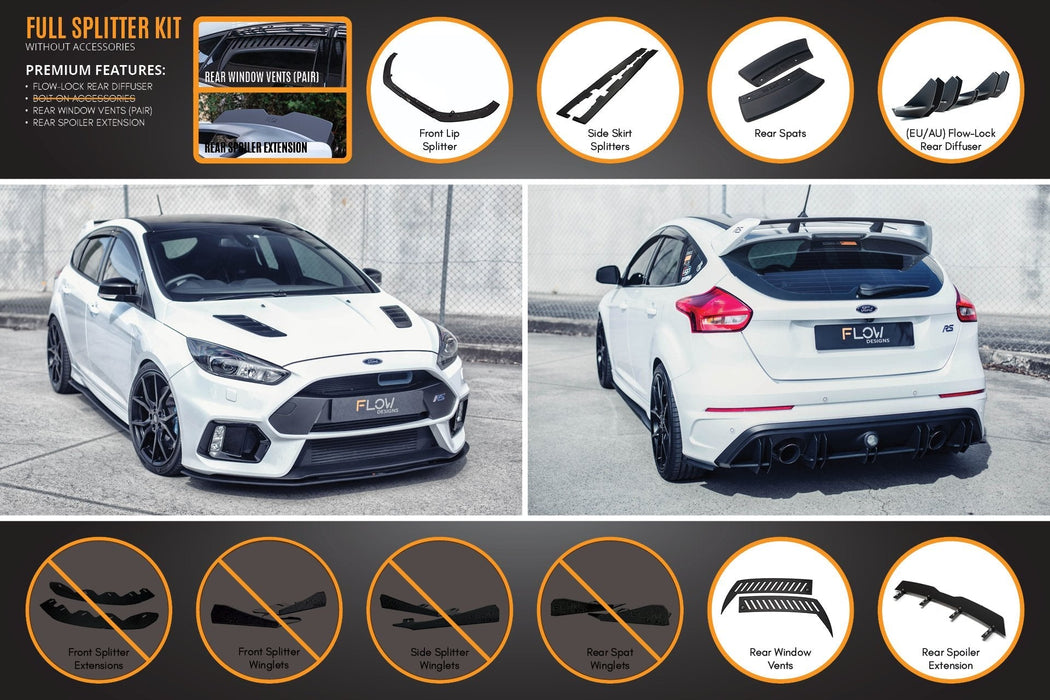 MK3 Focus RS Full Lip Splitter Set-Flow Designs