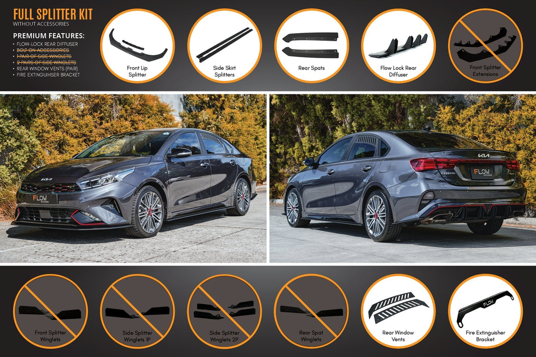 Cerato GT Sedan FL Full Lip Splitter Set-Flow Designs
