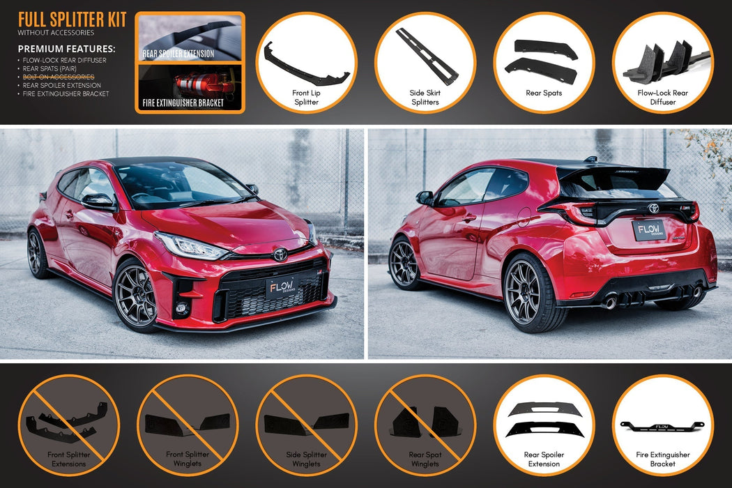 Yaris GR Full Lip Splitter Kit With Rear Diffuser-Flow Designs