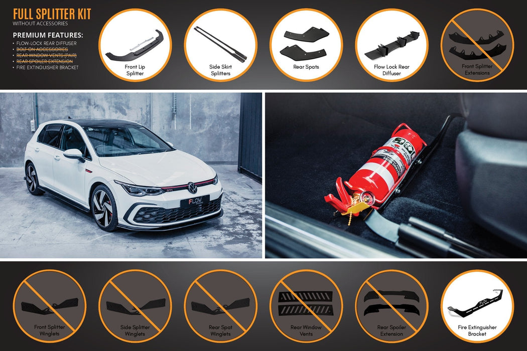 MK8 Golf GTI Full Lip Splitter Set-Flow Designs