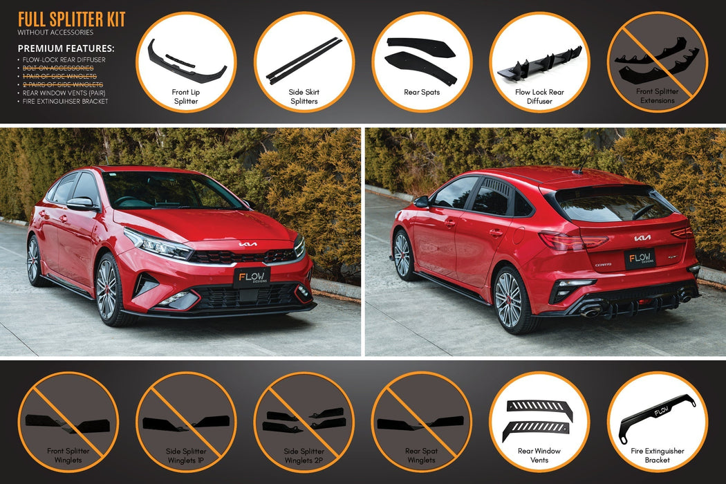 Cerato GT Hatch Facelift Full Lip Splitter Set-Flow Designs
