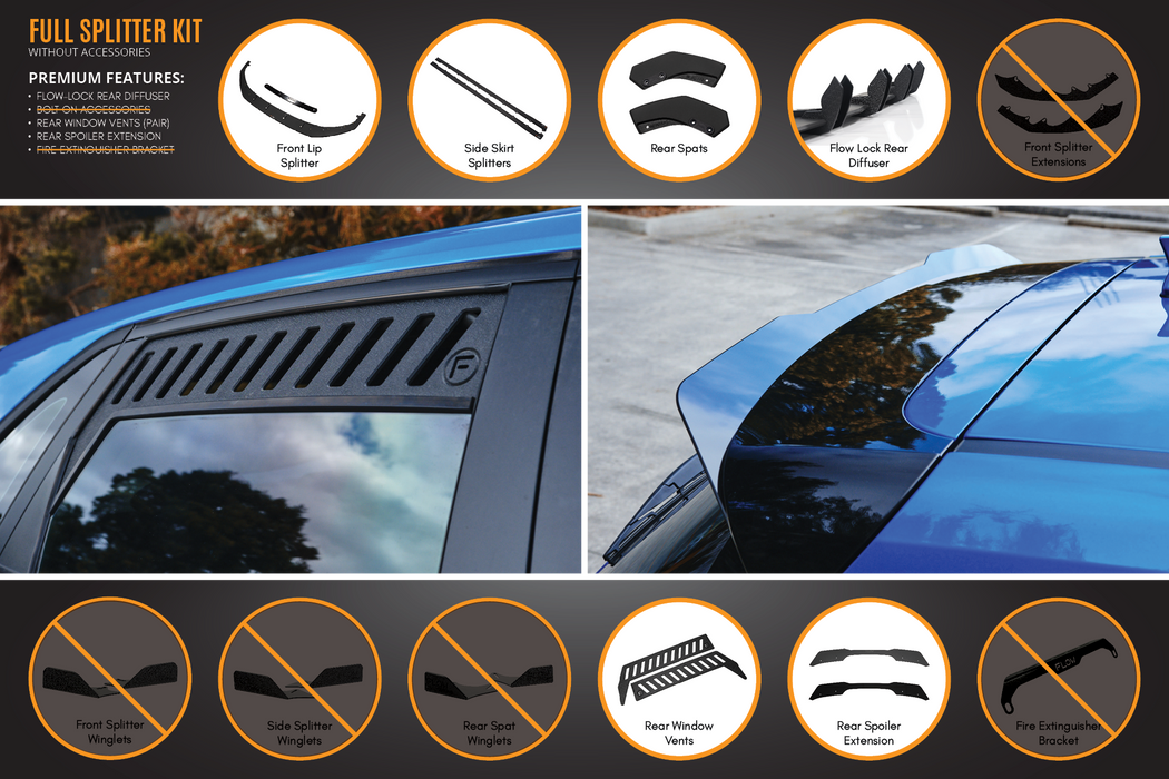 i30 SR Hatch (2017-2018) Full Lip Splitter Set-Flow Designs