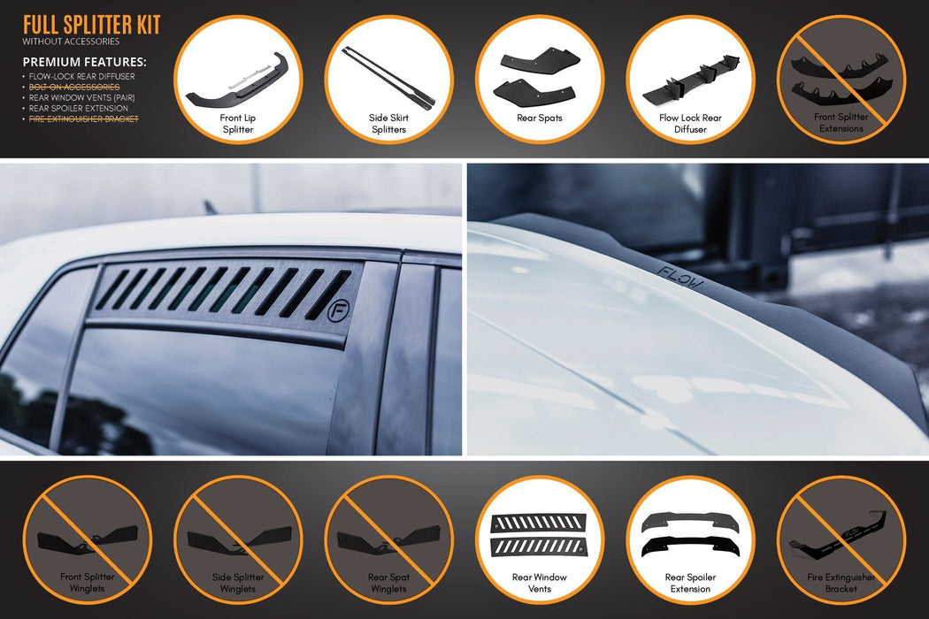 MK8 Golf GTI Full Lip Splitter Set-Flow Designs