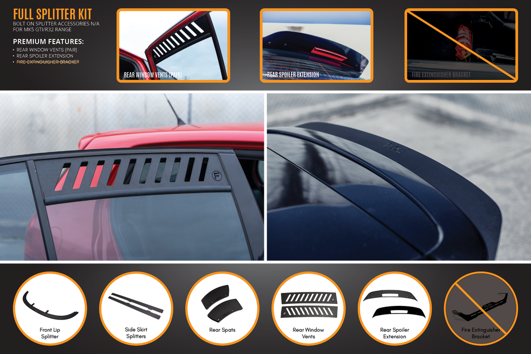 MK5 Golf GTI Full Lip Splitter Set-Flow Designs