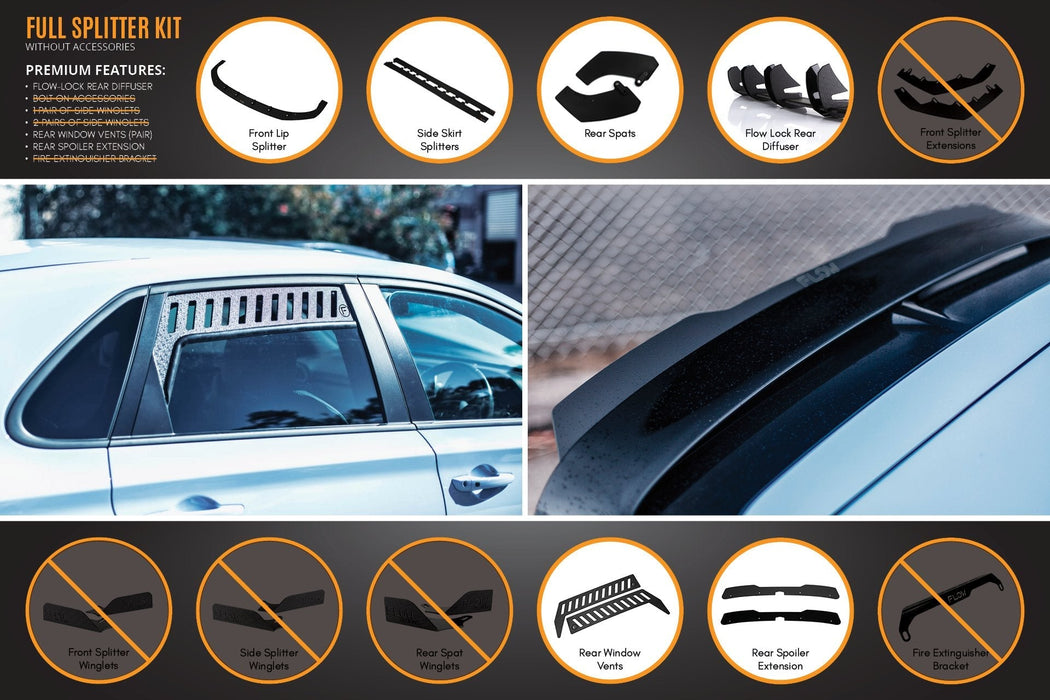 i30N Hatch PD (2018-2020) Full Lip Splitter Set-Flow Designs