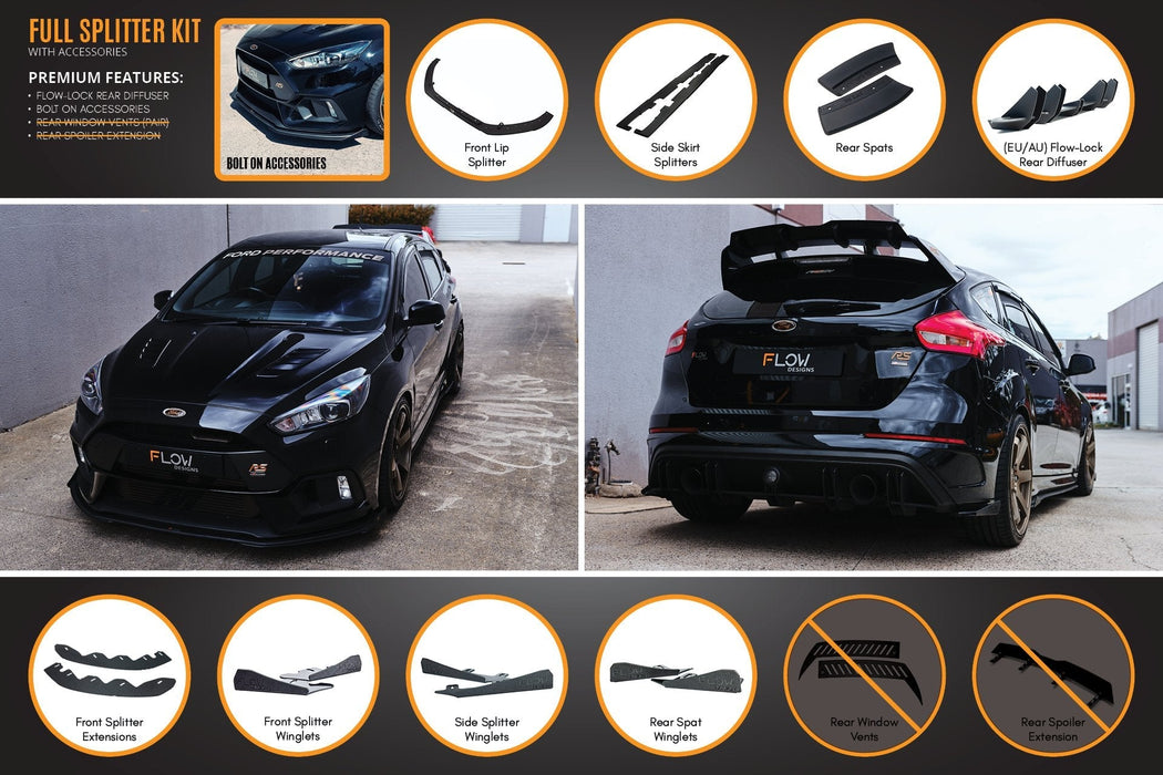 MK3 Focus RS Full Lip Splitter Set-Flow Designs