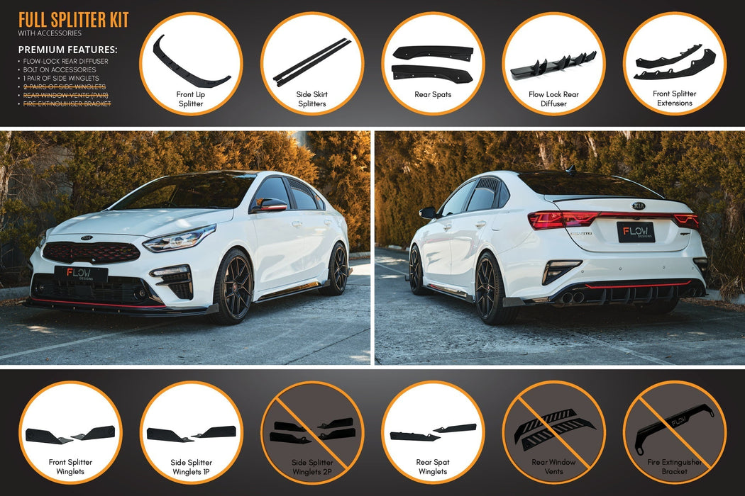 Cerato GT Sedan PFL Full Lip Splitter Set-Flow Designs