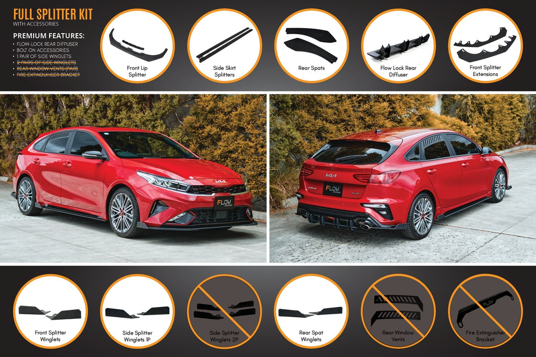 Cerato GT Hatch Facelift Full Lip Splitter Set-Flow Designs