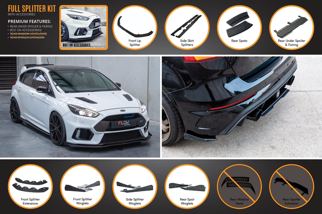 MK3 Focus RS Full Lip Splitter Set-Flow Designs