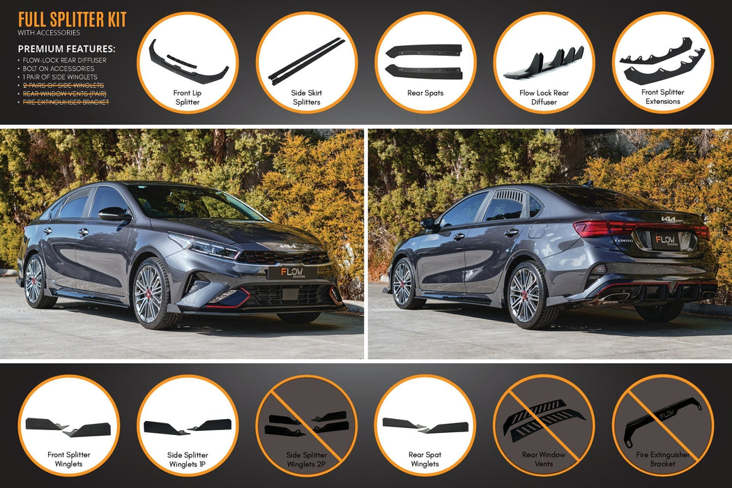 Cerato GT Sedan FL Full Lip Splitter Set-Flow Designs