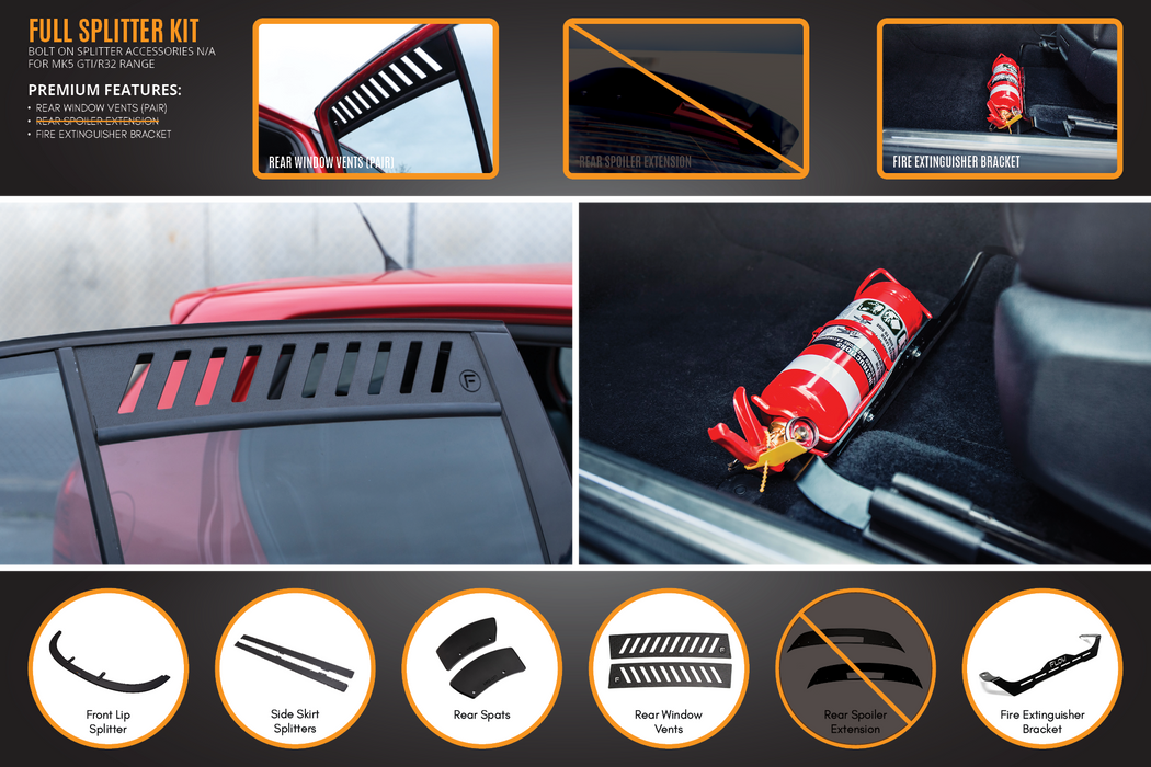 MK5 Golf GTI Full Lip Splitter Set-Flow Designs