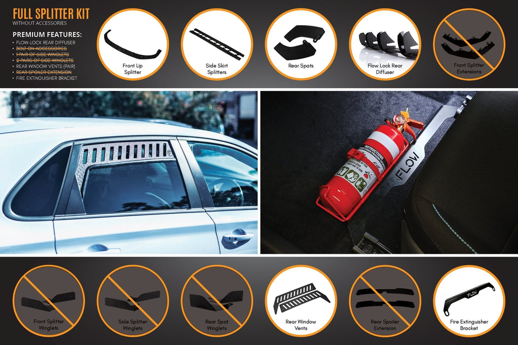 i30N Hatch PD (2018-2020) Full Lip Splitter Set-Flow Designs