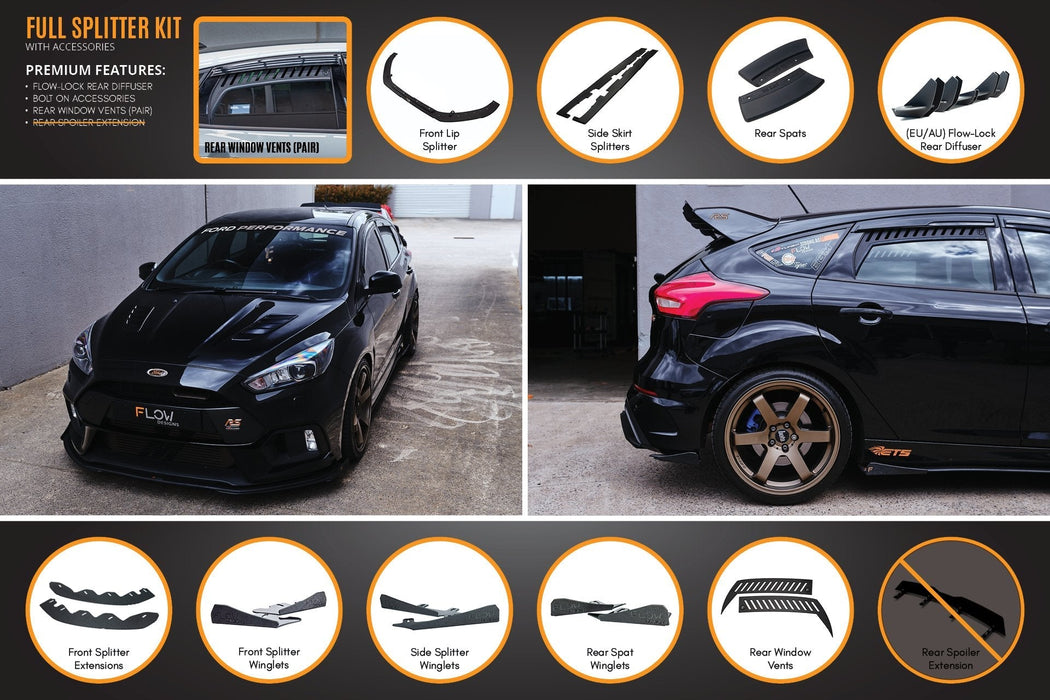 MK3 Focus RS Full Lip Splitter Set-Flow Designs