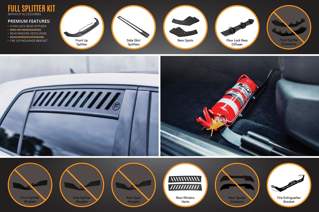 MK8 Golf GTI Full Lip Splitter Set-Flow Designs