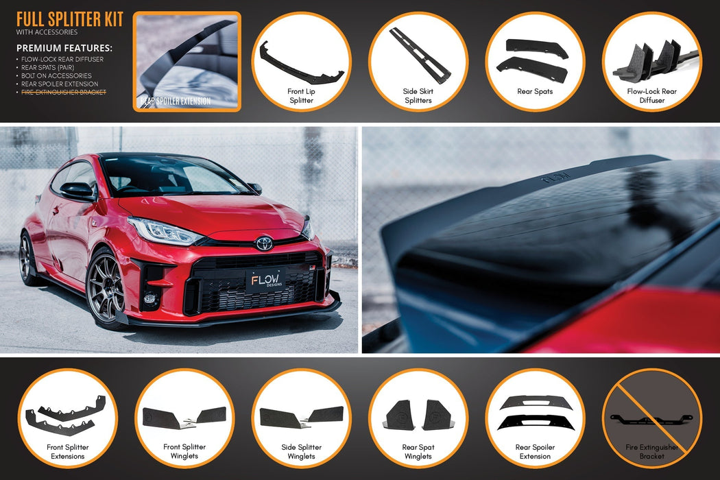 Yaris GR Full Lip Splitter Kit With Rear Diffuser-Flow Designs