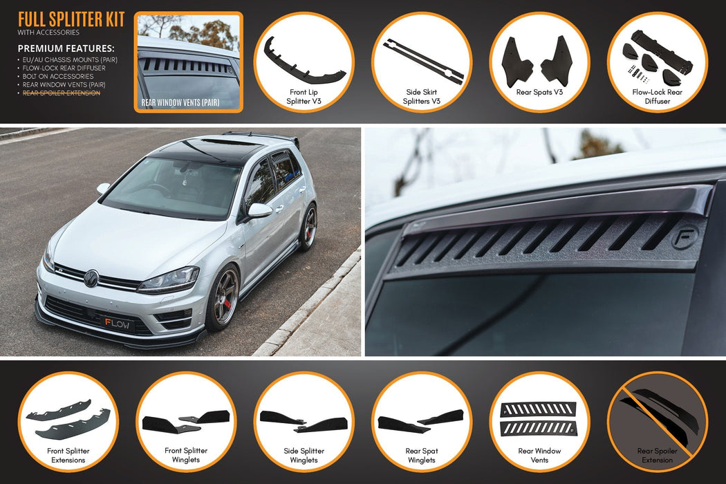 MK7 Golf R (EU/AU) Full Lip Splitter Set-Flow Designs
