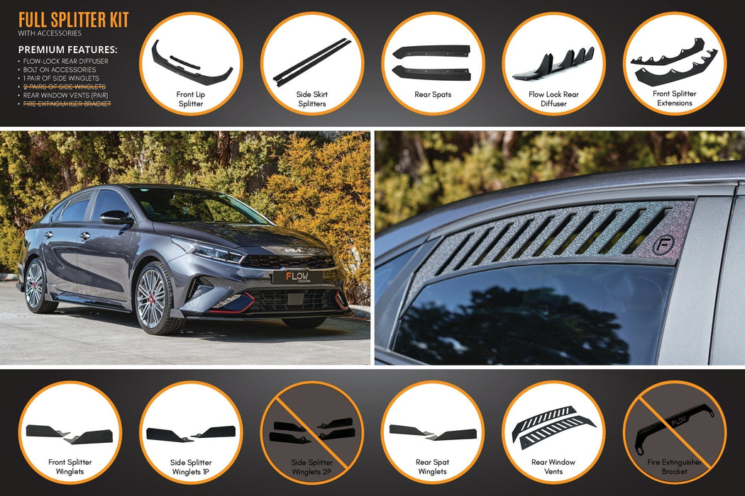 Cerato GT Sedan FL Full Lip Splitter Set-Flow Designs
