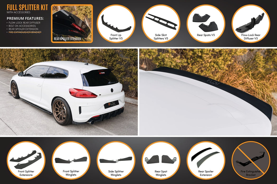 Scirocco R FL V3 Full Lip Splitter Set-Flow Designs