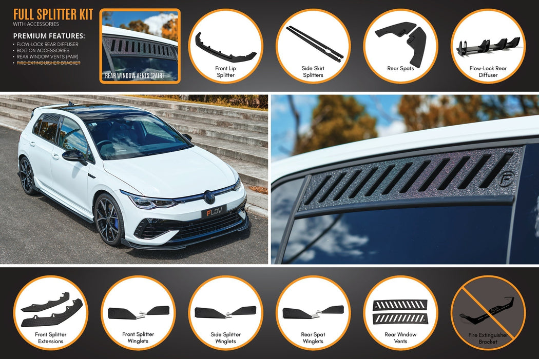 MK8 Golf R Full Lip Splitter Set-Flow Designs