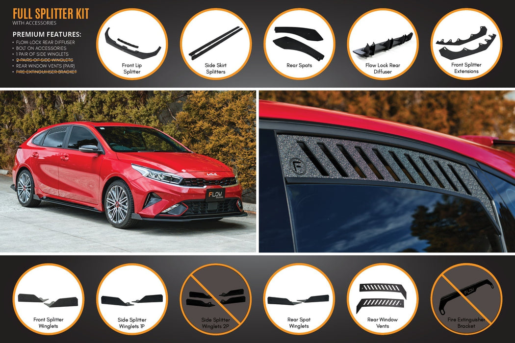 Cerato GT Hatch Facelift Full Lip Splitter Set-Flow Designs