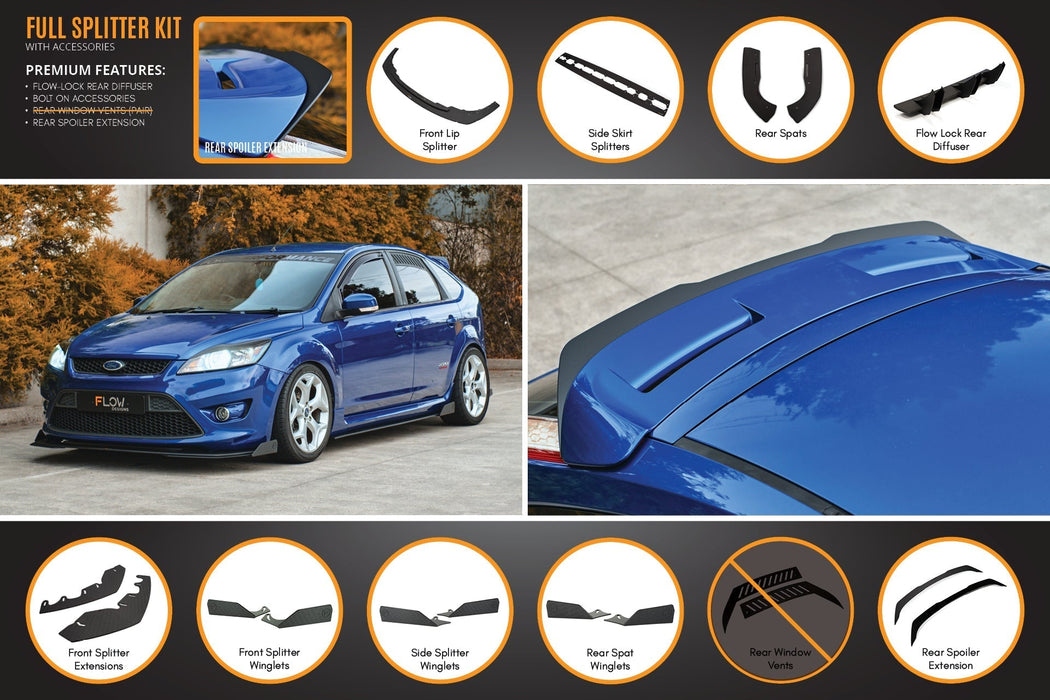 XR5 Focus Turbo V3 Full Lip Splitter Set-Flow Designs