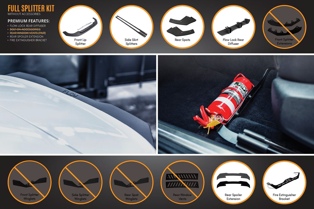 MK8 Golf GTI Full Lip Splitter Set-Flow Designs