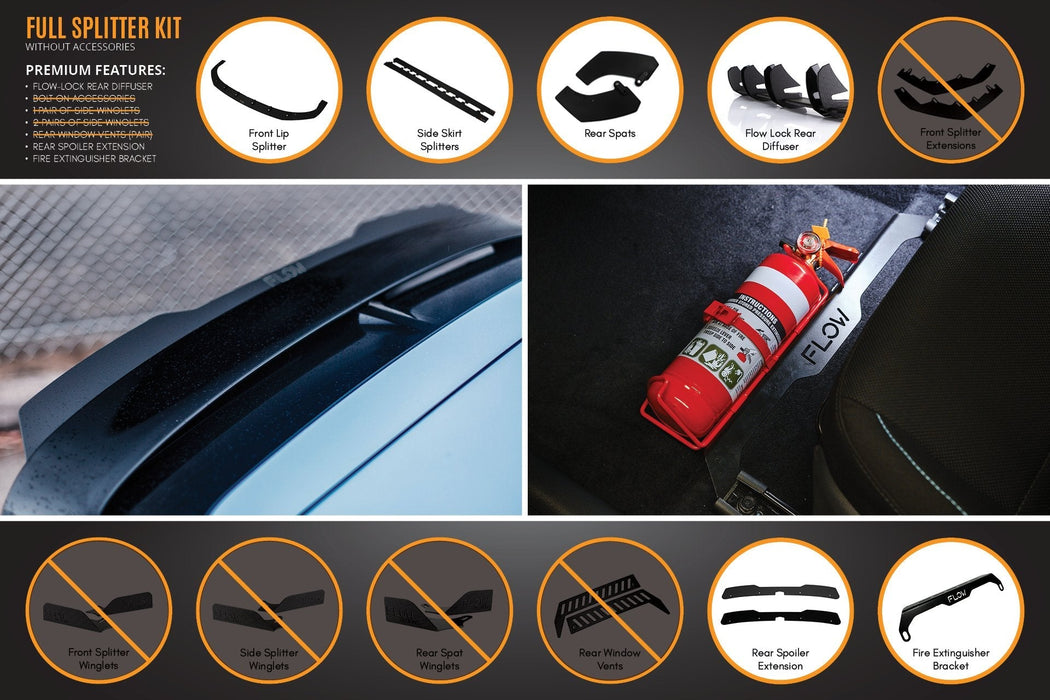i30N Hatch PD (2018-2020) Full Lip Splitter Set-Flow Designs