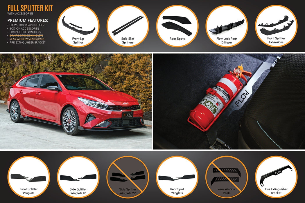 Cerato GT Hatch Facelift Full Lip Splitter Set-Flow Designs