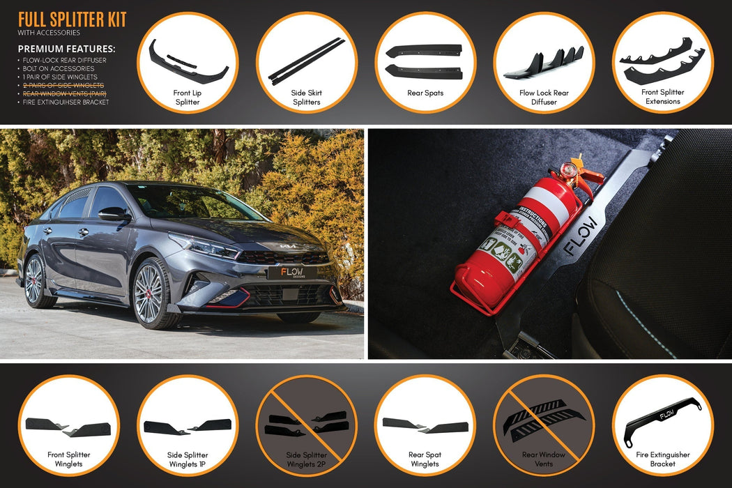 Cerato GT Sedan FL Full Lip Splitter Set-Flow Designs