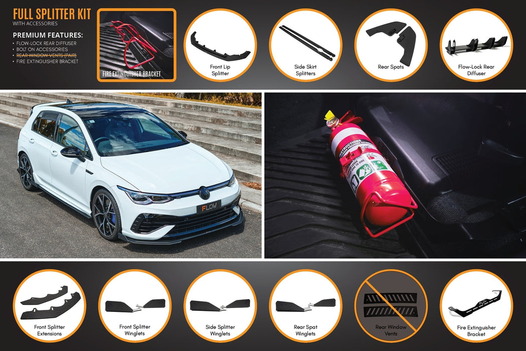 MK8 Golf R Full Lip Splitter Set-Flow Designs