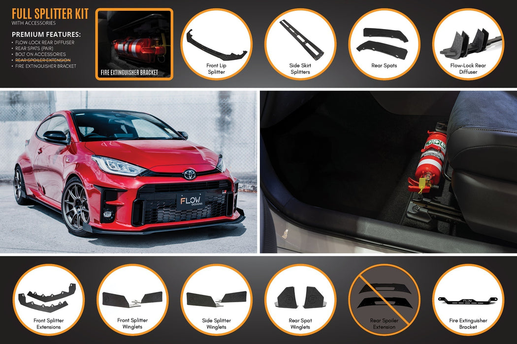 Yaris GR Full Lip Splitter Kit With Rear Diffuser-Flow Designs