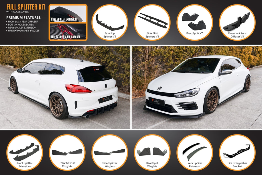 Scirocco R FL V3 Full Lip Splitter Set-Flow Designs