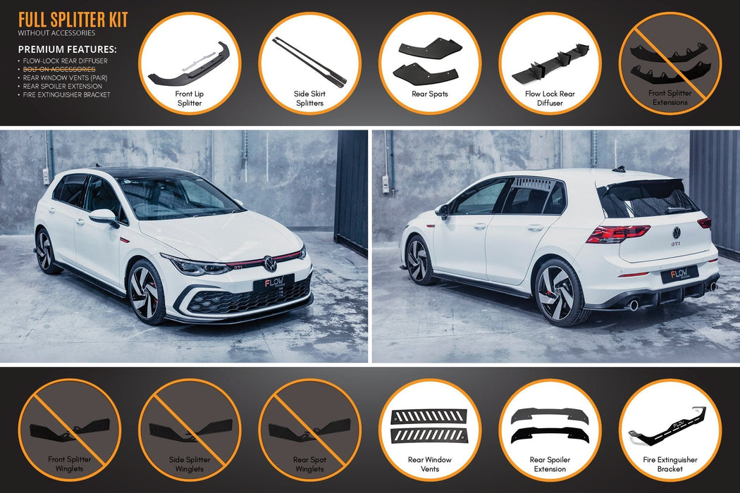 MK8 Golf GTI Full Lip Splitter Set-Flow Designs