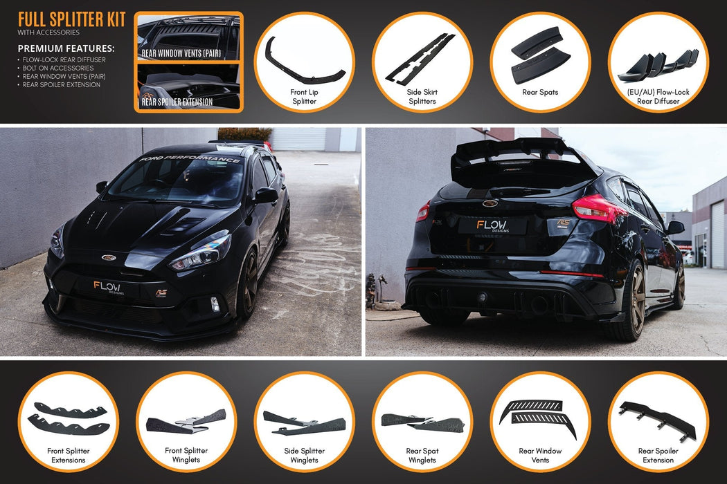 MK3 Focus RS Full Lip Splitter Set-Flow Designs