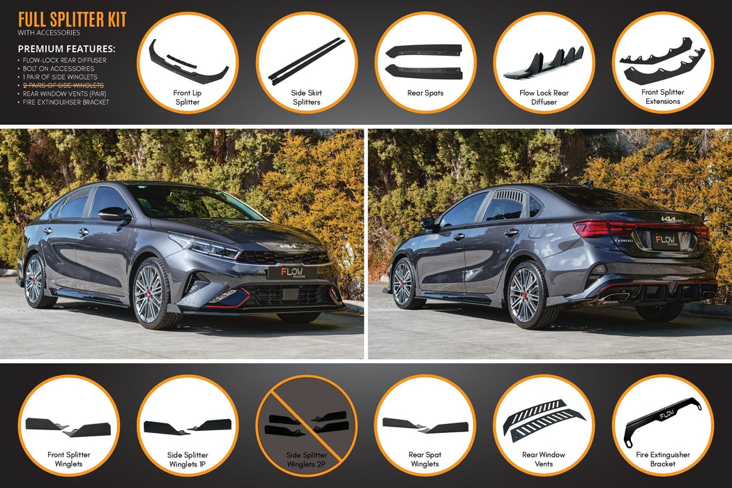 Cerato GT Sedan FL Full Lip Splitter Set-Flow Designs