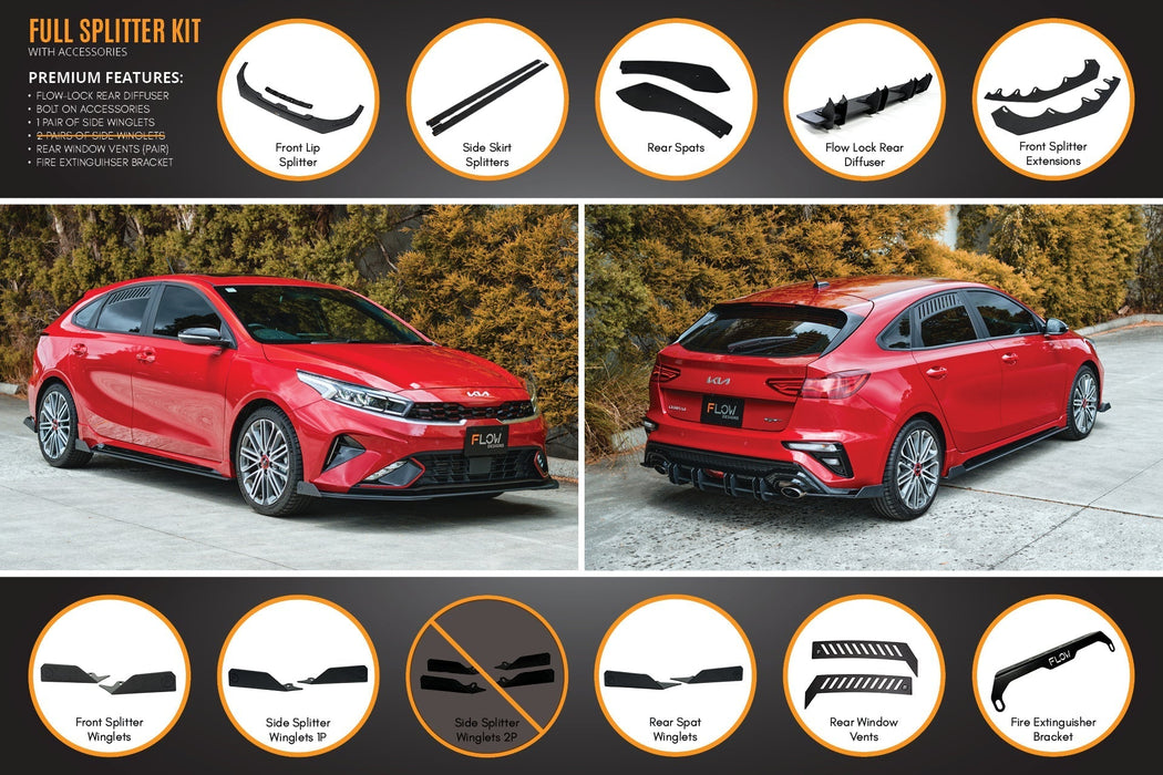 Cerato GT Hatch Facelift Full Lip Splitter Set-Flow Designs