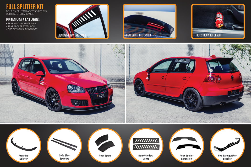 MK5 Golf GTI Full Lip Splitter Set-Flow Designs